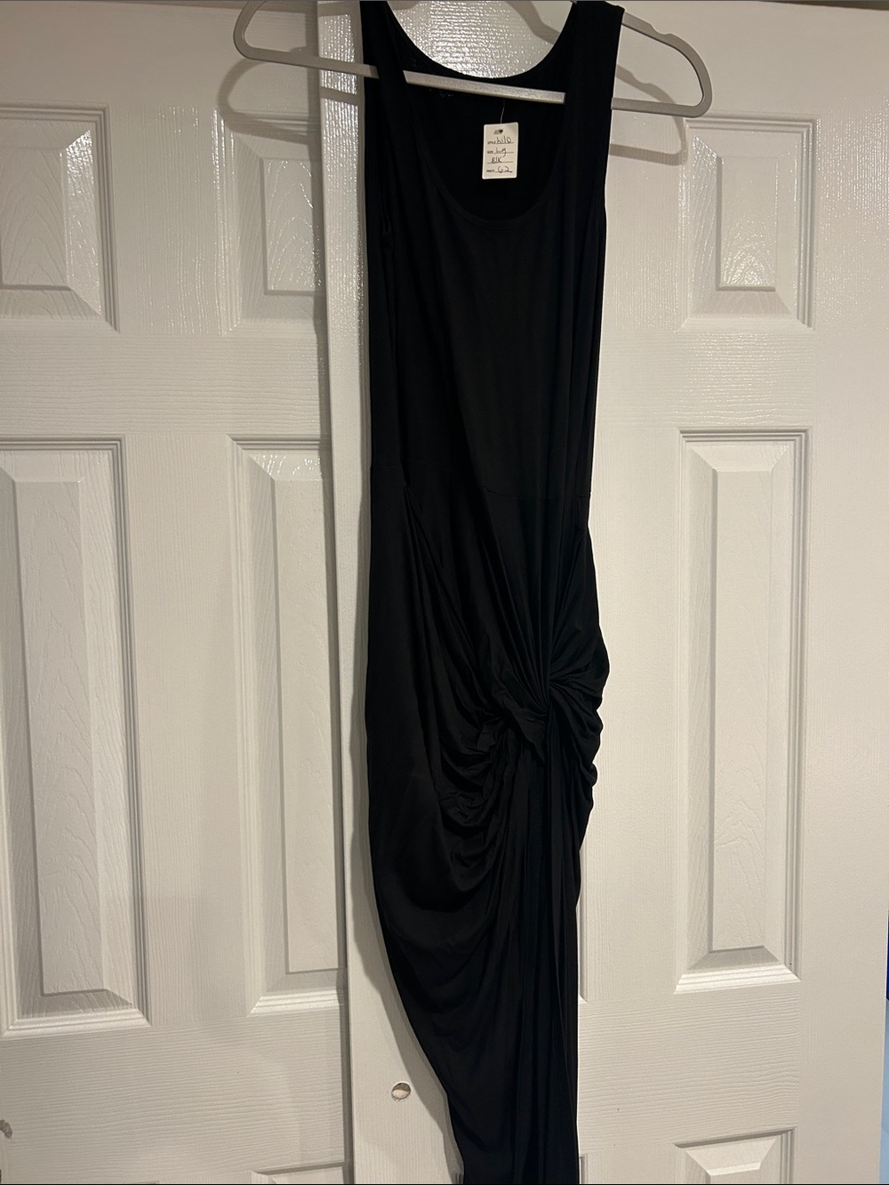 Black Twist-Detail Sleeveless Dress